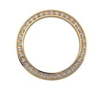 XTINKOPW 1pc 39.2mm *30.8mm Diamond Bezel with Circular Tilted Metal Glass Inlay Suitable for Replacing VK63 Case(Golden)