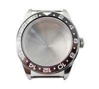 XTINKOPW 1pc 39mm Silver Watch Case with Bezel Domed Glass Solid Stainless Steel for NH35 NH36 Watches Movement Parts(Case 7)