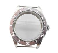 XTINKOPW 1pc 39mm Silver Watch Case with Bezel Domed Glass Solid Stainless Steel for NH35 NH36 Watches Movement Parts(Case 11)