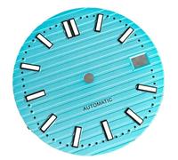 XTINKOPW 1pc 40mm Big Square Watch Case Fit NH35A NH36 NH70 NH72 Movement 100m Green Lumnious Dial(Light Blue Dial)