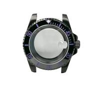 XTINKOPW 1pc 40mm Black NH35 Watch Case Sapphire Crystal 120 Click Unidirectional Bezel Waterproof for Mod NH34/NH36 28.5mm Dial(#1B/Purple,Glass Back Cover)