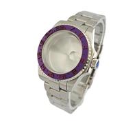 XTINKOPW 1pc 40mm Case NH35 Case Color Bezel 120 Rotations Case Solid Stainless Steel Case Fit NH35/36/34 Movement(NO.7,Glass Rear Shell)