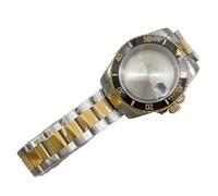 XTINKOPW 1pc 40MM Gold Silver Watch Case for GMT NH35 NH34 Automatic Movement Green Black Bezel Stainless Steel(A3)
