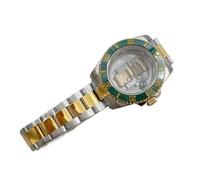 XTINKOPW 1pc 40MM Gold Silver Watch Case for GMT NH35 NH34 Automatic Movement Green Black Bezel Stainless Steel(A8)