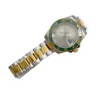 XTINKOPW 1pc 40MM Gold Silver Watch Case for GMT NH35 NH34 Automatic Movement Green Black Bezel Stainless Steel(A1)