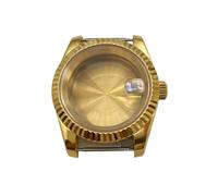XTINKOPW 1pc 40mm NH35 Watch Case for NH35 Movement Gold 100 Meters 120 Clicks Bezel 904l Steel Watch Open Close Case(A2)