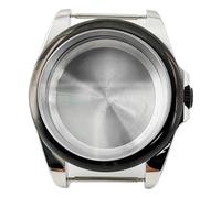 XTINKOPW 1pc 40mm Silver Gold Watch Case Stainless Steel Glass for NH35 NH36 ETA2824 PT5000 ST2130 Automatic Movement Part(Silver-Black 16,NH35 NH36)