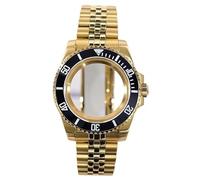 XTINKOPW 1pc 40mm Watch Case Gold PVD Bracelet Crystal for Nh35 Nh36 Eta2824 Miyota 8215 Movement Submariner GMT Yacht(Glass Cover12,Miyota 8215)