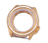 XTINKOPW 1pc 41mm Glass Golden Watch Case Black/Blue/Sky Blue/White/Green/Brown Chapter Ring for NH35 Movement 3.8 Crown(C)