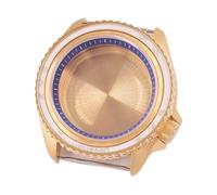 XTINKOPW 1pc 41mm Glass Golden Watch Case Black/Blue/Sky Blue/White/Green/Brown Chapter Ring for NH35 Movement 3.8 Crown(H)