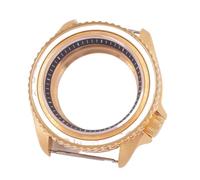 XTINKOPW 1pc 41mm Glass Golden Watch Case Black/Blue/Sky Blue/White/Green/Brown Chapter Ring for NH35 Movement 3.8 Crown(E)