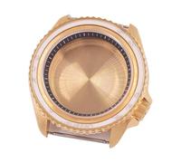 XTINKOPW 1pc 41mm Glass Golden Watch Case Black/Blue/Sky Blue/White/Green/Brown Chapter Ring for NH35 Movement 3.8 Crown(F)