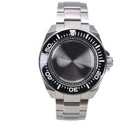 XTINKOPW 1pc 43.8mm Modified Samurai Diving Watch Case Glass for NH35 NH36 NH38 NH34 Movement 28.5mm Dial Solid Steel Bracelet(B1 Black Chapter)