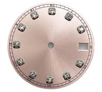 XTINKOPW 1pc NH35 28.5mm Watch Dial with Calendar Window Fit 3/3.8/4.2 O'clock Crown Automatic Movement Accessories Parts(Pink)