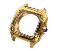 XTINKOPW 1pc NH35 38mm Square Watch Case Set with 316L Steel Bracelet Fit NH35/NH36/NH34 Movements Watch Kit Accessories(Gold case)