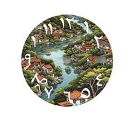 XTINKOPW 1pc NH35 Dial Rural Landscape Dial 28.5mm Arabic Numerals Dial NH36 Dial Fit NH35/6 Movement Watch Parts Replacement(NO.6,Dual Calendar)
