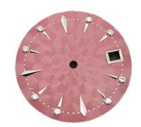 XTINKOPW 1pc NH35 Watch Dial 29MM Diamonds Corrugated Dial Ladies Watch Faces Accessories for NH35 NH36 Movement(Claret Sliver)