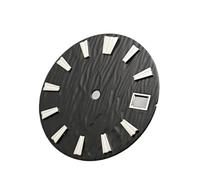 XTINKOPW 1pc NH35 Watch Dial Vertical Wave Stripe Pattern Watch Faces BGW9/C3 Luminous Surface Accessories For NH35/NH36/4R/6R Movement(Black)