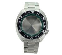 XTINKOPW 1pc NH36 45mm Watch Cases 316L Stainless Steel Bracelet Crystal for NH35 NH36 NH34/38 Movement 28.5mm Dial(Green Chapter Ring 2)