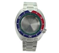 XTINKOPW 1pc NH36 45mm Watch Cases 316L Stainless Steel Bracelet Crystal for NH35 NH36 NH34/38 Movement 28.5mm Dial(Green Chapter Ring 1)