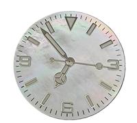 XTINKOPW 1pc Shell Face Watch Dial 28.5mm Green Luminous Dial Shiny Sterile 369 Faces Accessory for NH35 Movement(White 02 set-126-01)