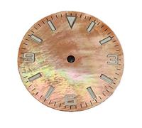 XTINKOPW 1pc Shell Face Watch Dial 28.5mm Green Luminous Dial Shiny Sterile 369 Faces Accessory for NH35 Movement(Orange Color)