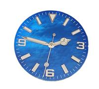 XTINKOPW 1pc Shell Face Watch Dial 28.5mm Green Luminous Dial Shiny Sterile 369 Faces Accessory for NH35 Movement(Blue 04 set-126-01)