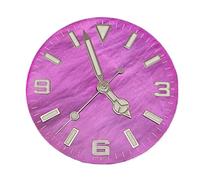 XTINKOPW 1pc Shell Face Watch Dial 28.5mm Green Luminous Dial Shiny Sterile 369 Faces Accessory for NH35 Movement(Purple 05 set-126-01)