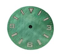 XTINKOPW 1pc Shell Face Watch Dial 28.5mm Green Luminous Dial Shiny Sterile 369 Faces Accessory for NH35 Movement(Green)