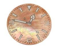 XTINKOPW 1pc Shell Face Watch Dial 28.5mm Green Luminous Dial Shiny Sterile 369 Faces Accessory for NH35 Movement(Orange 01set-126-01)