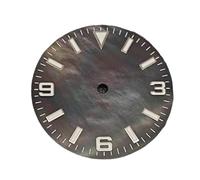 XTINKOPW 1pc Shell Face Watch Dial 28.5mm Green Luminous Dial Shiny Sterile 369 Faces Accessory for NH35 Movement(Black)