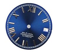 XTINKOPW 1pc Suitable for NH35A/4R35 Movement Watch Dial 28.5mm Roman Numeral Surface Watch Faces Men's Watches Replacement Accessories(Blue)