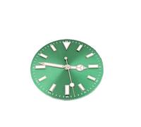 XTINKOPW 1pc Sunburst Watch Dial Studded Green Luminous Dial with Roman Numerals No Date Window for NH35/8215/2836 Movement Watch Accessories(Green set-NH35-126-1)