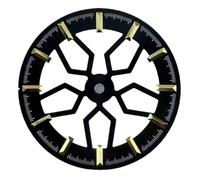 XTINKOPW 1pc Watch Accessories 31.8mm Hollow Wheel Bone Dial No Luminous Suitable for NH70/NH38 Movements No Logo Dial Blank Dial(Black Gold)