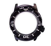 XTINKOPW 1pc Watch Case 42mm Stainless Steel Monster Diver Watch Case Glass Suitable for NH35/36 Movement(Full Black)