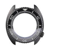 XTINKOPW 1pc Watch Modify Parts 45mm Steel Turtle King Diver Watch Case Ceramic Bezel 20Bar Fit for NH35/36 Movement(All Black)