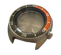 XTINKOPW 1pc Watch Modify Parts Heimdallr Solid 41.5mm Stainless Steel Turtle King Watch Case Fit NH35/36 Movement 20Bar(Grey Orange)