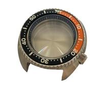 XTINKOPW 1pc Watch Modify Parts Heimdallr Solid 41.5mm Stainless Steel Turtle King Watch Case Fit NH35/36 Movement 20Bar(Black Orange Insert)