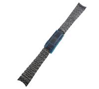 XTINKOPW 1pc Watch Strap 20mm Silver Black Gold Rose Color 904L Stainless Steel Double End Link Strap Fitting Case Men's Watch Accessories(Black)