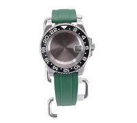XTINKOPW 40mm Men's Diving Watch Cases Rubber Strap for Nh35 Nh34 Nh36 Nh38 Miyota 8215 Eta2824 Movement 28.5mm Dial GMT Master SUB(Green Rubber Band 7,Miyota 8215)