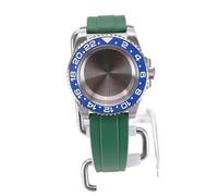 XTINKOPW 40mm Men's Diving Watch Cases Rubber Strap for Nh35 Nh34 Nh36 Nh38 Miyota 8215 Eta2824 Movement 28.5mm Dial GMT Master SUB(Green Rubber Band 4,NH34 35 36 38)