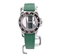 XTINKOPW 40mm Men's Diving Watch Cases Rubber Strap for Nh35 Nh34 Nh36 Nh38 Miyota 8215 Eta2824 Movement 28.5mm Dial GMT Master SUB(Green Rubber Band 17,NH34 35 36 38)