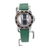 XTINKOPW 40mm Men's Diving Watch Cases Rubber Strap for Nh35 Nh34 Nh36 Nh38 Miyota 8215 Eta2824 Movement 28.5mm Dial GMT Master SUB(Green Rubber Band 13,ETA 2824)
