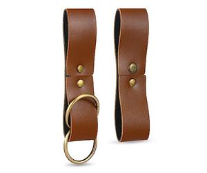 Xtinmee 2 Pcs Skirt Hikes Mug Holder Renaissance Belt Accessories Mug Tankard Strap for Medieval Viking Cosplay Costumes(Brown)