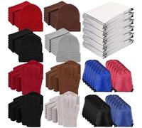 Xtinmee 96 Pcs Christmas Homeless Care Package Supplies Winter Beanies Gloves Emergency Mylar Thermal Blankets and Drawstring Bags for Men Women Outdoors Winter Homeless Care, Classic Colors, One size