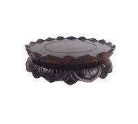 XTJS56QB Indoor Chinese-style Round Lotus Wood Pedestal Vase Bonsai Strange Stones Craft Decoration Base Multifunctional(XL)