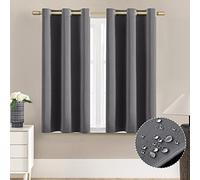 XTMYI Bathroom Curtains Window,Waterproof 48 Inch Lengh Blackout Short Curtains for Windows,Dark Grey