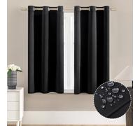 XTMYI Black Out Curtains 48 Inch Long 2 Panels for Bedroom/Kitchen/Bathroom,Heat Blocking Half Short Blackout Shades for Windows