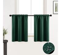 XTMYI Christmas Kitchen Curtains,Cortinas Verde De Navidad para Cocina Baño Navideñas Decoración Esmeralda
