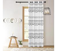 XTMYI Cute Curtains for Teen Girls Bedroom Aesthetic Semi Blackout Hygge Decor Scandinavian Modern Unique Decorative Curtains for Living Room 84 Inches Long,Black and White